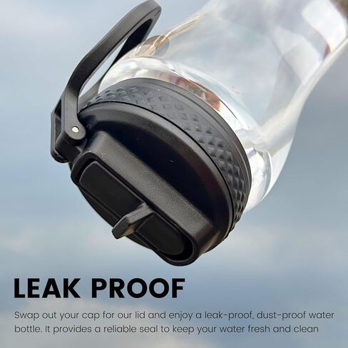 غطاء ميمور بماصة لزجاجة مياه سيركول - عبوتان من غطاء الوجه مع قش متوافق مع غطاء سيركول 12 أونصة، 22 أونصة، 32 أونصة، 42 أونصة، زجاجة مياه بلاستيكية وستانلس ستيل سعة 62 أونصة in Kuwait