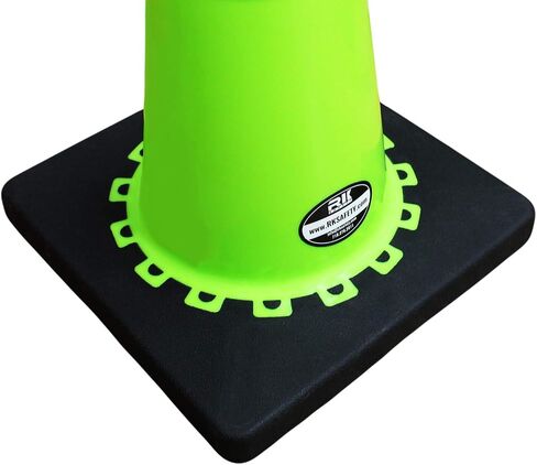 (Set of 24) 18" Rk Orange Safety Traffic PVC Cones, Black Base, with One Reflective Collar in Kuwait