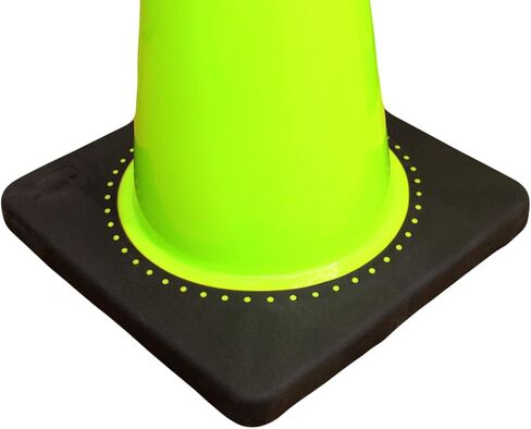 (Set of 24) 18" Rk Orange Safety Traffic PVC Cones, Black Base, with One Reflective Collar in Kuwait