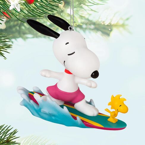 Hallmark Keepsake Christmas Ornament 2024, Peanuts Spotlight on Snoopy Surf's Up!, Gifts for Peanuts Fans in Saudi Arabia