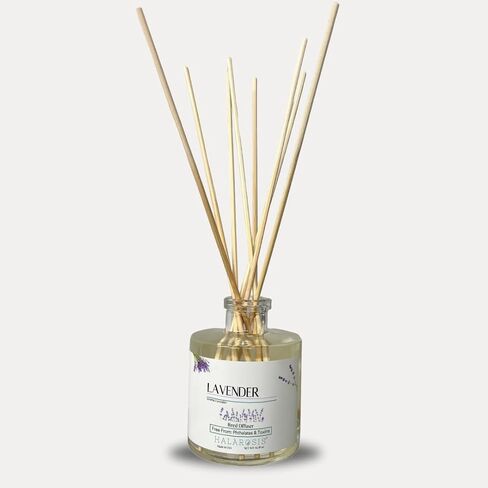 Halárosis All-Natural Reed Diffusers - Rattan Sticks for Best Performance - Long-Lasting Room Filling Fragrance - Luxurious Reed Diffuser for Any Occasion (Lavender) 8 Straight Reeds in Saudi Arabia