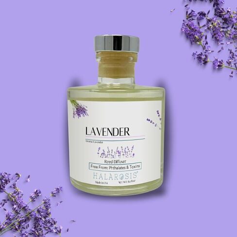 Halárosis All-Natural Reed Diffusers - Rattan Sticks for Best Performance - Long-Lasting Room Filling Fragrance - Luxurious Reed Diffuser for Any Occasion (Lavender) 8 Straight Reeds in Saudi Arabia