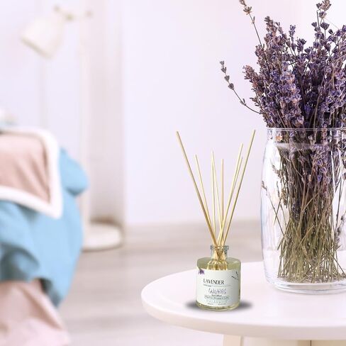 Halárosis All-Natural Reed Diffusers - Rattan Sticks for Best Performance - Long-Lasting Room Filling Fragrance - Luxurious Reed Diffuser for Any Occasion (Lavender) 8 Straight Reeds in Saudi Arabia