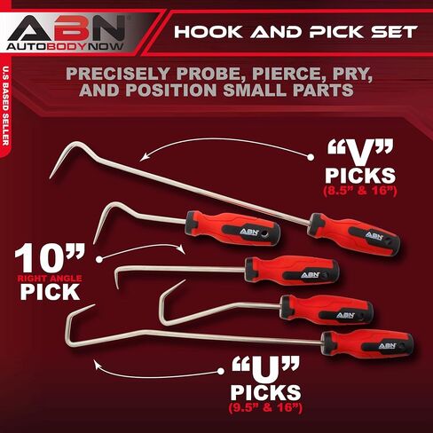 مجموعة ABN Hook and Pick المكونة من 5 قطع - أدوات إزالة خرطوم السيارات لمبرد السيارة وخرطوم سائل التبريد، والمشبك، والمزيد in Kuwait