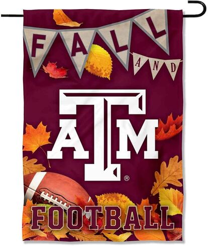 College Flags & Banners Co. Texas A&M Aggies Fall Leaves Football Season Garden Yard Flag in Saudi Arabia