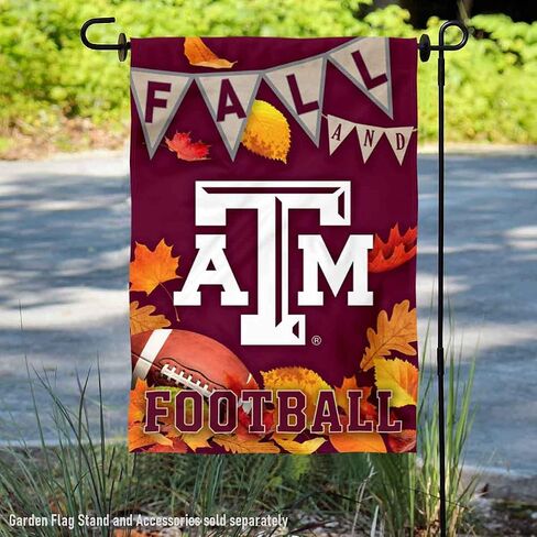 College Flags & Banners Co. Texas A&M Aggies Fall Leaves Football Season Garden Yard Flag in Saudi Arabia