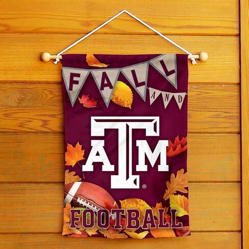 College Flags & Banners Co. Texas A&M Aggies Fall Leaves Football Season Garden Yard Flag in Saudi Arabia