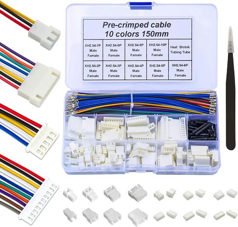 XH 2.54mm JST Connector Socket Kit with Pre-Crimped Cables Wire 2/3/4/5/6/7/8/9/10 Pin Housing JST Adapter Cable Connector Socket 22AWG Wire 10 Colors in Kuwait