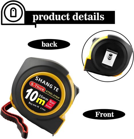 Tape Measure, Measuring Tape, Tape Measure 25 ft, 25-Foot Steel Retractable Metric Tape Measure Body Measuring Tape for Body Measurements, Manual-Locking, for Construction, Carpenter, Designer in Saudi Arabia