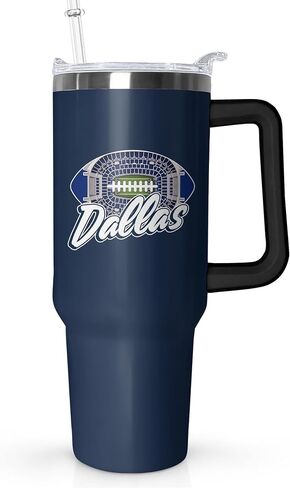 40 oz Tumbler for Dallas Football Fans Gifts for Men Women Ideas - 40 oz Tumbler with Handle and Straw Lid Leak Proof Dallas Cup Coffee Mug in Saudi Arabia