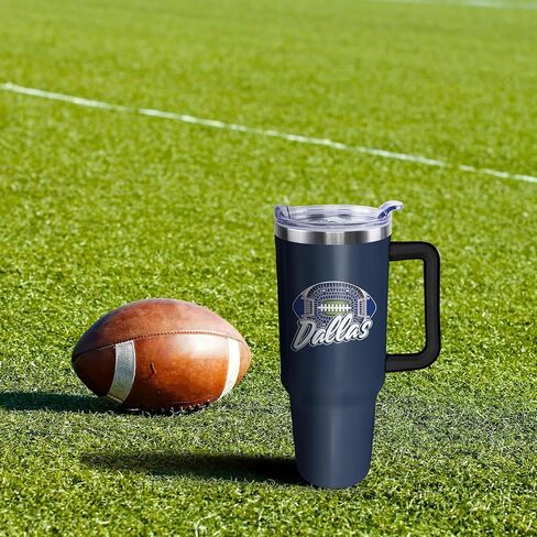 40 oz Tumbler for Dallas Football Fans Gifts for Men Women Ideas - 40 oz Tumbler with Handle and Straw Lid Leak Proof Dallas Cup Coffee Mug in Saudi Arabia
