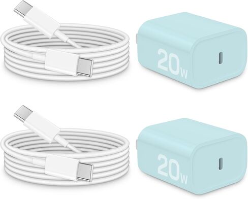 شاحن iPhone 15 سريع الشحن - 20 وات USB C كتلة شاحن حائط مع كابل 6 أقدام من النوع C إلى النوع C لهاتف i Phone 15/15 Pro/15 Plus/15 Pro Max، i Pad Pro/Air والمزيد in Saudi Arabia