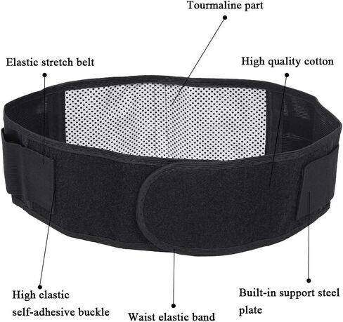 FILFEEL Waist Trimmer, Black Tourmaline Self-Heating Magnetic Waist Support Belt Lumbar Support in Saudi Arabia
