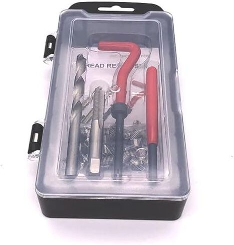 15 قطعة من الفولاذ المقاوم للصدأ M14x1.5 مجموعة أدوات إصلاح الخيوط HSS لقم الثقب الصنابير إدراجات مترابطة لإصلاح السيارات، مقاس واحد in Kuwait