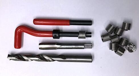 15 قطعة من الفولاذ المقاوم للصدأ M14x1.5 مجموعة أدوات إصلاح الخيوط HSS لقم الثقب الصنابير إدراجات مترابطة لإصلاح السيارات، مقاس واحد in Kuwait