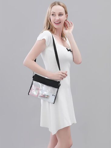 حقيبة محفظة شفافة، حقيبة كروس شفافة معتمدة من الاستاد للحفلات الموسيقية والأحداث الرياضية in Kuwait