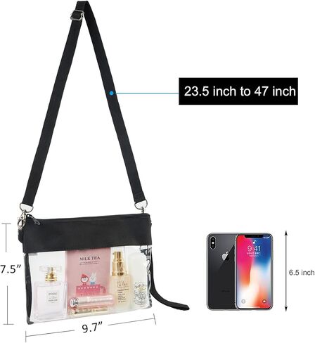 حقيبة محفظة شفافة، حقيبة كروس شفافة معتمدة من الاستاد للحفلات الموسيقية والأحداث الرياضية in Kuwait