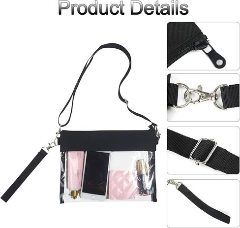 حقيبة محفظة شفافة، حقيبة كروس شفافة معتمدة من الاستاد للحفلات الموسيقية والأحداث الرياضية in Kuwait