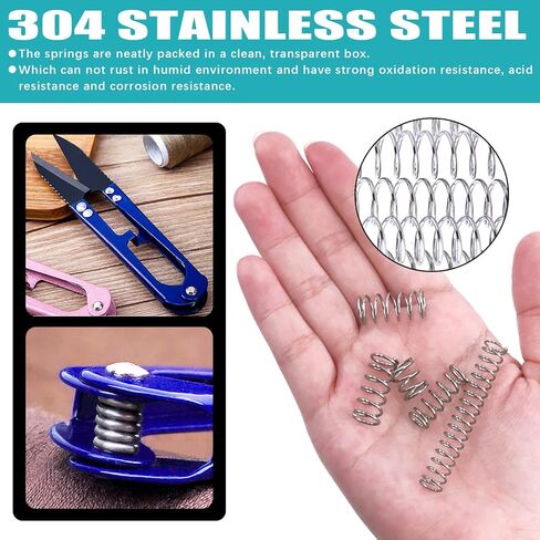 240 قطعة 15 مقاسًا من النوابض الضاغطة، مجموعة متنوعة من نوابض الضغط والتمديد المصنوعة من الفولاذ المقاوم للصدأ لإصلاحات المنزل والمشروعات اليدوية (مجموعة أحجام أكبر) in Kuwait