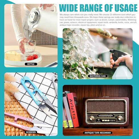 240 قطعة 15 مقاسًا من النوابض الضاغطة، مجموعة متنوعة من نوابض الضغط والتمديد المصنوعة من الفولاذ المقاوم للصدأ لإصلاحات المنزل والمشروعات اليدوية (مجموعة أحجام أكبر) in Kuwait