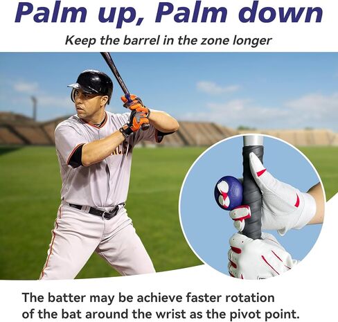 Finger Lifter Grip for Baseball & Softball Pro Batters Two Finger Grip Reduce Roll Over, Palm Up Palm Down Baseball Swing Trainer Increase Batting Speed Barrel Into The Zone Faster-Blue Color in Kuwait