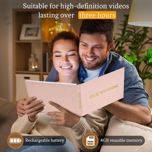 الحب الأبدي: كتاب فيديو الزفاف الخاص بنا (أزرق) - ألبوم فاخر من الكتان مع شاشة مقاس 7 بوصات، وذاكرة 4 جيجابايت، وبطارية قابلة لإعادة الشحن. نعتز بكل لحظة - JTRF in Saudi Arabia