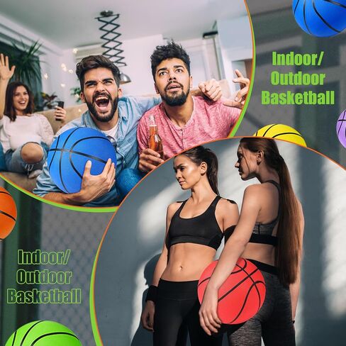 Lenwen Basketballs Bulk Official Size 7 (29.5") Rubber Basketballs with Pump Adult Basketball Set for Indoor Outdoor Men, Youth, Boys, Training, Practice, Games, Match, 6 Colors in Saudi Arabia