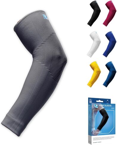 LP SUPPORT 668 Elbow Compression Sleeve Brace - Tennis and Golfer’s Elbow, Tendonitis - For Workouts, Sports & Weightlifting - for Pain Relief Men & Women (Gray - XL) (Pack of 1) in Saudi Arabia