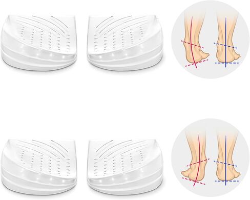 2 Pairs 3 Layers Medial & Lateral Heel Wedge Silicone Insoles - Corrective Adhesive Shoe Inserts for Foot Alignment, Knock Knee Pain, Bow Legs, Osteoarthritis for Men and Women(Large) in Saudi Arabia