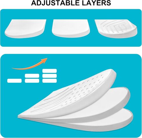 2 Pairs 3 Layers Medial & Lateral Heel Wedge Silicone Insoles - Corrective Adhesive Shoe Inserts for Foot Alignment, Knock Knee Pain, Bow Legs, Osteoarthritis for Men and Women(Large) in Saudi Arabia