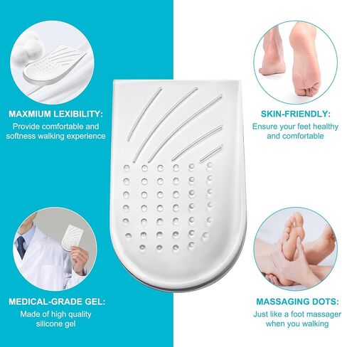 2 Pairs 3 Layers Medial & Lateral Heel Wedge Silicone Insoles - Corrective Adhesive Shoe Inserts for Foot Alignment, Knock Knee Pain, Bow Legs, Osteoarthritis for Men and Women(Large) in Saudi Arabia