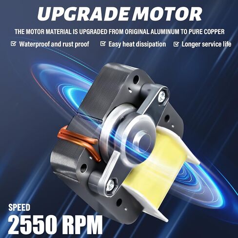 Upgrade 696N-R02 B Unit 50CFM Bathroom Fan Motor Fit for Nutone-Broan 688-K 688-J 688-H 688-G 663-J 663-H 663-G 696N-R01 696N-R03 695-R02 695-R01, S97012026 Fan Motor 2.0 Sones 5-Year After-Sales in Kuwait