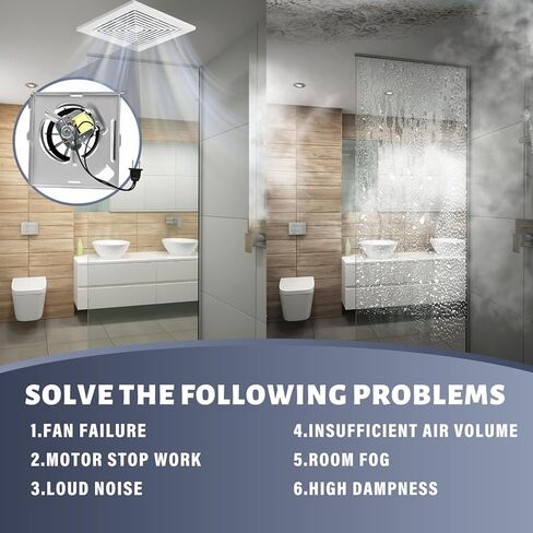 Upgrade 696N-R02 B Unit 50CFM Bathroom Fan Motor Fit for Nutone-Broan 688-K 688-J 688-H 688-G 663-J 663-H 663-G 696N-R01 696N-R03 695-R02 695-R01, S97012026 Fan Motor 2.0 Sones 5-Year After-Sales in Kuwait