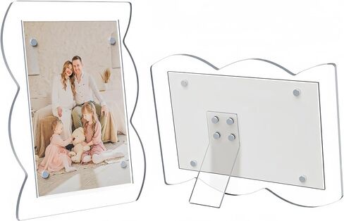 1 PACK 4 x 6 Picture Frame，Wavy Edge Photo Frame with Removable Magnetic Stand, Magnetic Picture Frames for Refrigerator or Desk in Saudi Arabia