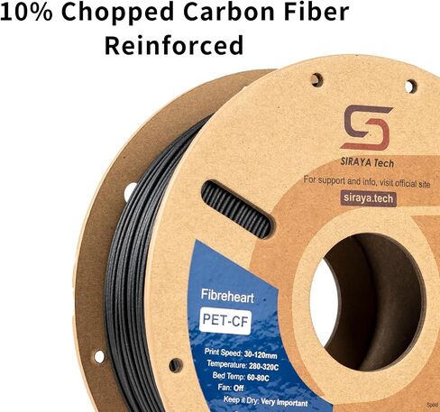 Siraya Tech Fibreheart PAHT-CF 3D Printer Filament, PPA Nylon Reinforced with Carbon Fiber for Exceptional Strength and Thermal Stability - Automotive Components, Industrial Assemblies (1kg, Black) in Saudi Arabia