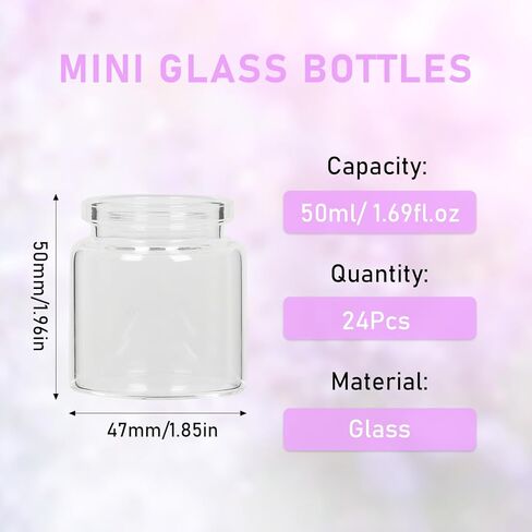 برطمانات زجاجية صغيرة سعة 50 مل بأغطية من الفلين، 24 عبوة من الزجاجات الصغيرة مع سدادات وعلامات من الفلين والخيوط الإضافية، برطمان رمل صغير، برطمان صدف، قوارير زجاجية بأغطية، برطمان حبوب منع الحمل، برطمان تعويذة in Kuwait