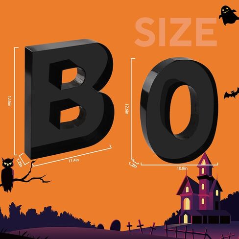 علبة من الورق المقوى قابلة للتعبئة لعيد الهالوين مقاس 12.6 بوصة صندوق ورقي للهالوين من أجل حفلة الهالوين بوو لصالح الكوكيز جودي كاندي كب كيك صندوق لوازم الحفلات (أسود) in Kuwait