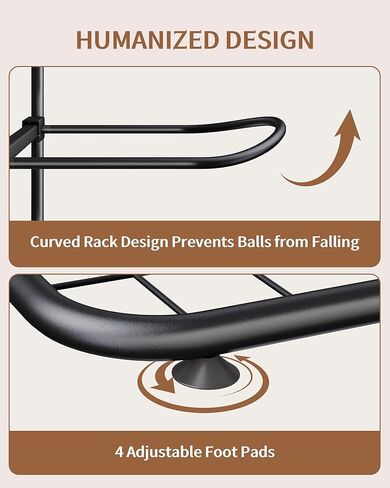 5-Tier Ball Storage Rack, Free Standing Basketball Soccer Ball Holder in Saudi Arabia