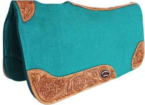 CHALLENGER Horse Saddle PAD Western Contoured Mohair Wool Felt Moisture Wick Teal 39RT03TL in Saudi Arabia