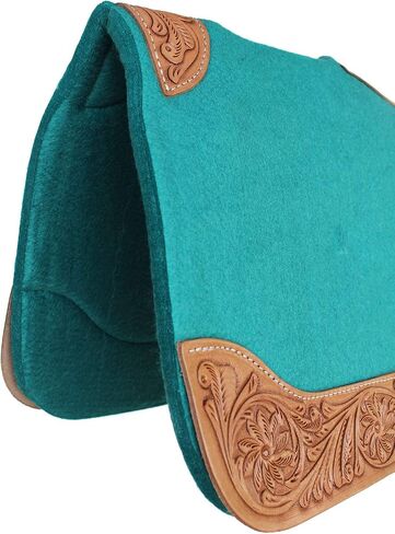 CHALLENGER Horse Saddle PAD Western Contoured Mohair Wool Felt Moisture Wick Teal 39RT03TL in Saudi Arabia