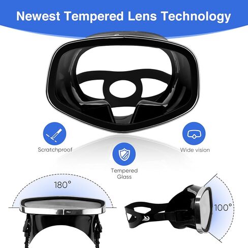 قناع غوص سكوبا أصلي مع صمام تصريف رؤية واسعة مناسب للبالغين غوص سكوبا مضاد للضباب، والغوص الحر، ونظارات الغطس تقنعك بالتعامل مع Inter in Kuwait