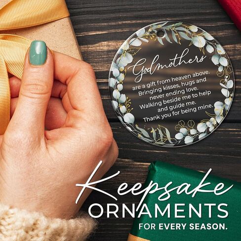 Godmother Gifts from Godchild, Goddaughter, Godson - Godmother Ornament Thank You for Being Mine, Best Godmother Gifts for Sister, Aunt, Godmother Present Idea Christmas - Acrylic Ornament 2024 in Saudi Arabia