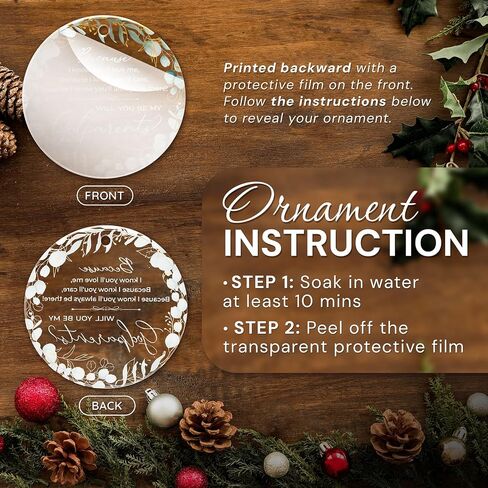 Godmother Gifts from Godchild, Goddaughter, Godson - Godmother Ornament Thank You for Being Mine, Best Godmother Gifts for Sister, Aunt, Godmother Present Idea Christmas - Acrylic Ornament 2024 in Saudi Arabia