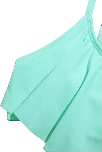 SHENHE Girl's 2 Piece Bikini Sets Swimsuit Bathing Suit Strap Ruffle Hem Tankini Set in Saudi Arabia