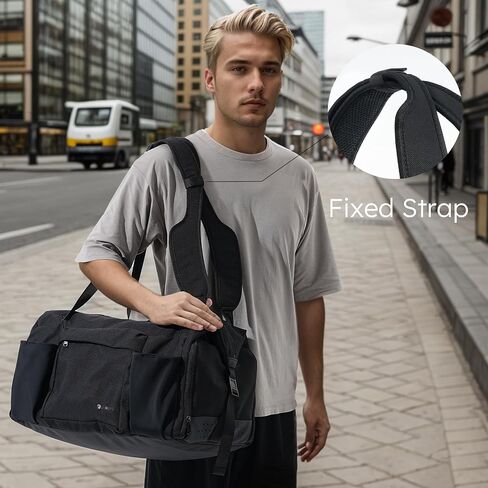 Gym Bag with Shoes Compartment and Wet Pocket Convertible Duffle Bag and Gym Backpack Waterproof Sports Bag with 2 Bottle Holders Multipurpose Weekender Overnight Backpack for Men - Black in Kuwait