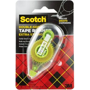 Scotch Adhesive Roller Extra Strength .31 in x 33 ft, Green Dispenser, Great for Home, Office and School Projects (6055-ES)