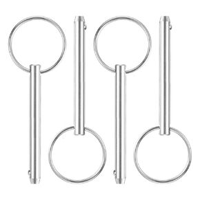 uxcell 4Pcs 6.3mmx51mm Quick Release Pins, 316 Stainless Steel Marine Hardware for Marine Mountain Seat, Ship Outfitting, Shipbuilding, Silver