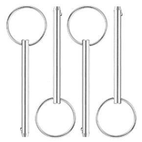 uxcell 4Pcs 6mmx60mm Quick Release Pins, 316 Stainless Steel Marine Hardware for Marine Mountain Seat, Ship Outfitting, Shipbuilding, Silver