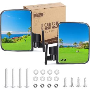 10L0L Golf Cart Side Mirrors for Yamaha Club Car EZGO and Other