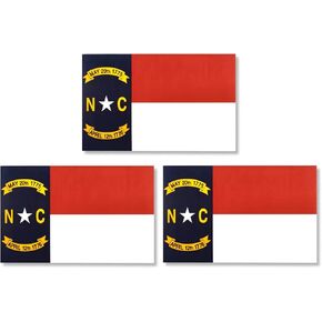 JBCD North Carolina Flag Magnet Decal - for Car SUV Truck, 3 Pack, 3x5 Inches
